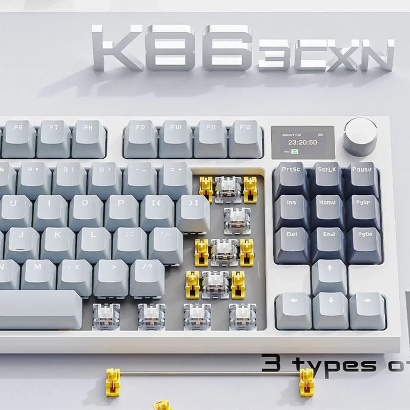 Teclado Mecânico Gamer Attack Shark K86 | Hotswap, RGB, Tela TFT e Tri-Mode