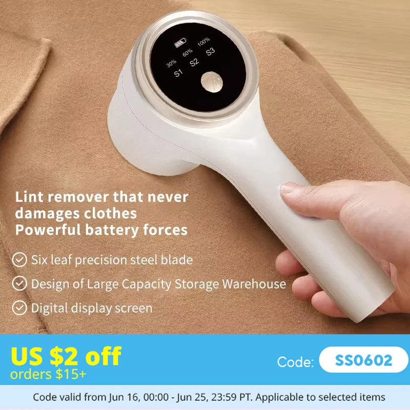 Removedor de Fiapos Recarregável